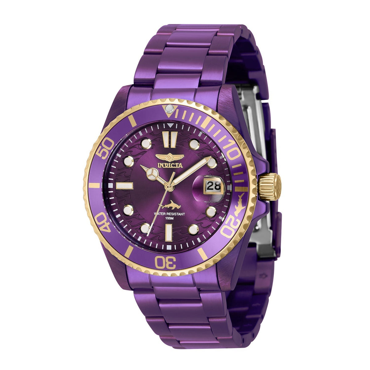 Front view of Invicta women's purple watch