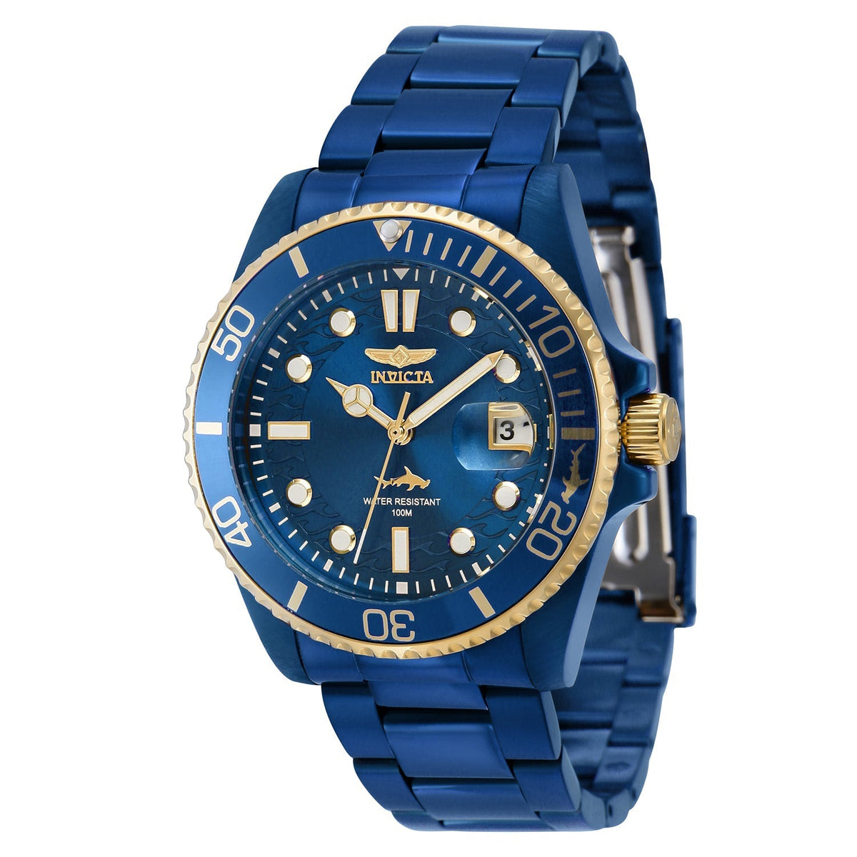 Front view of Invicta women's blue watch