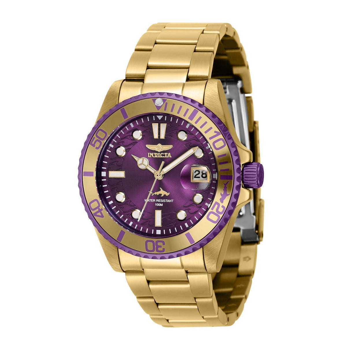 Front view of Invicta women's purple watch