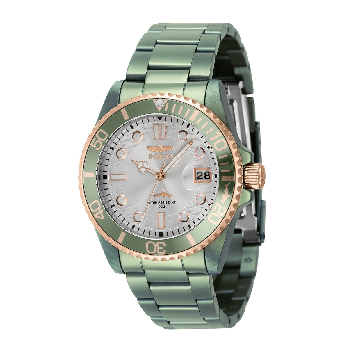 Front view of Invicta women's silver watch