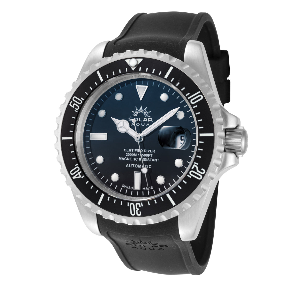 Front view of Solar Aqua Men's men's blue watch