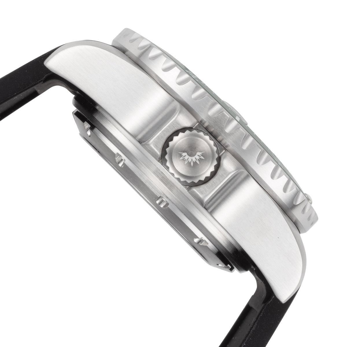 Close-up detail view of Solar Aqua Men's men's blue watch