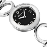 Close-up detail view of Ferragamo women's watch
