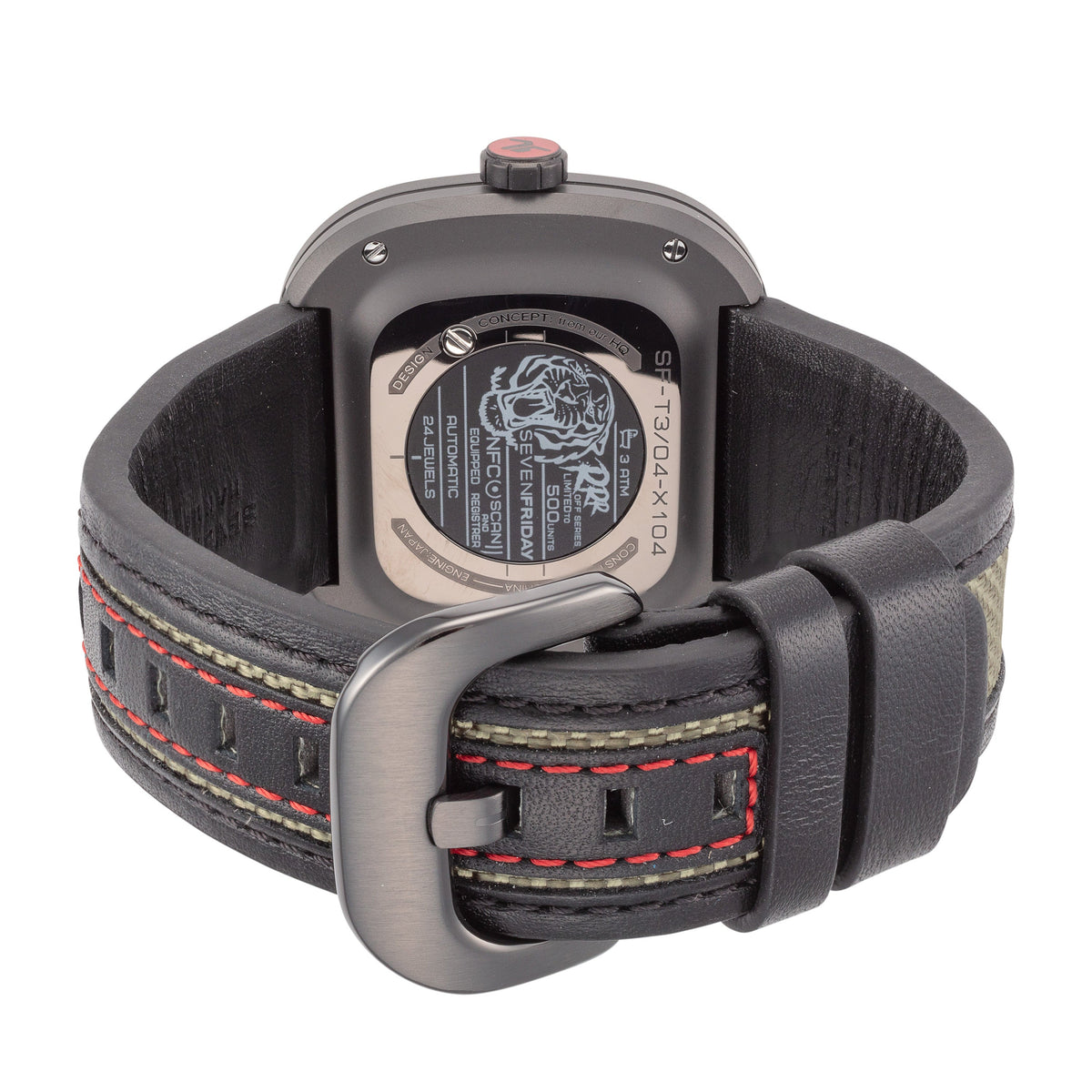 Side view of SevenFriday Men's T3-04 men's watch