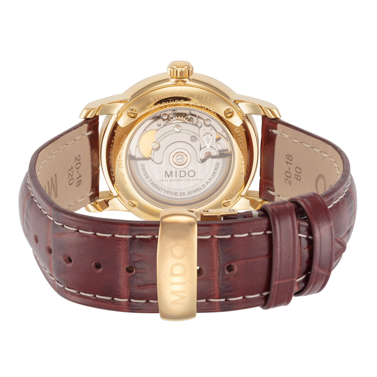 Close-up detail view of Mido Men's M86003268 men's watch