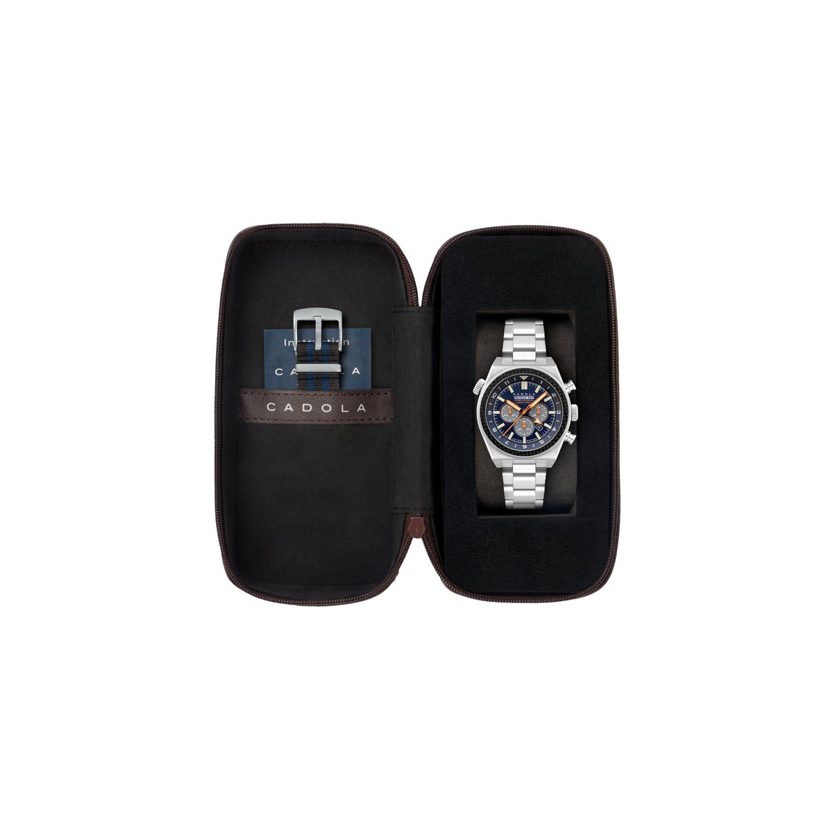 Close-up detail view of Cadola men's watch