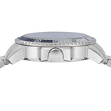 Close-up detail view of Versace men's watch