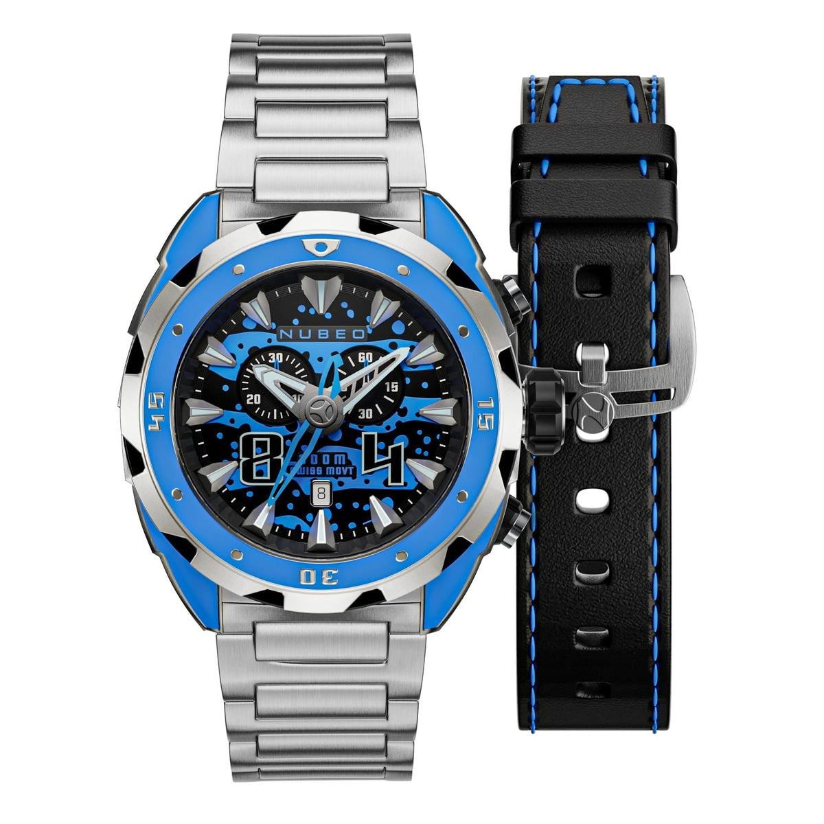 Front view of Nubeo Men NB-6057-33 unisex watch