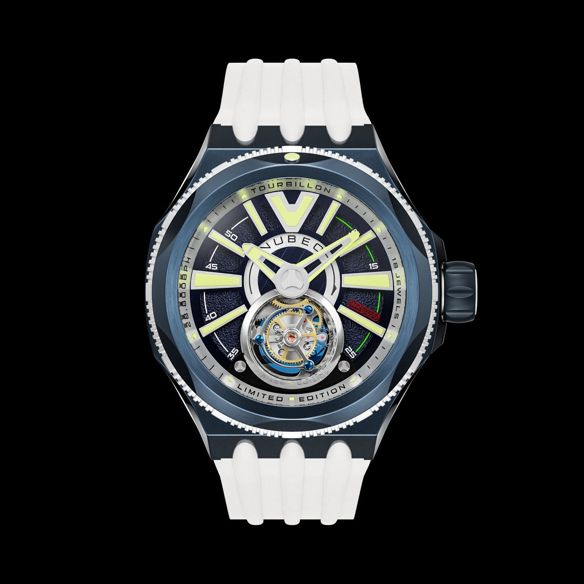 Front view of Nubeo Men NB-6075-03 unisex watch