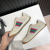 Gucci two-tone luxury sneakers view 7 signature lace-up style