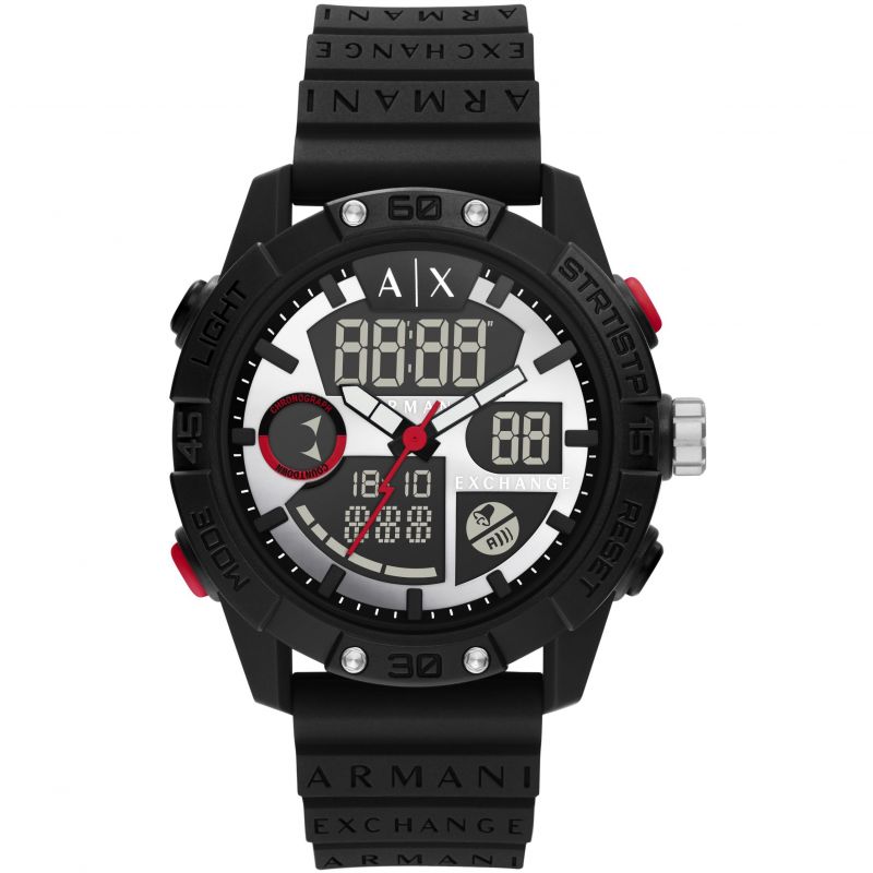 Front view of Armani Exchange men's watch