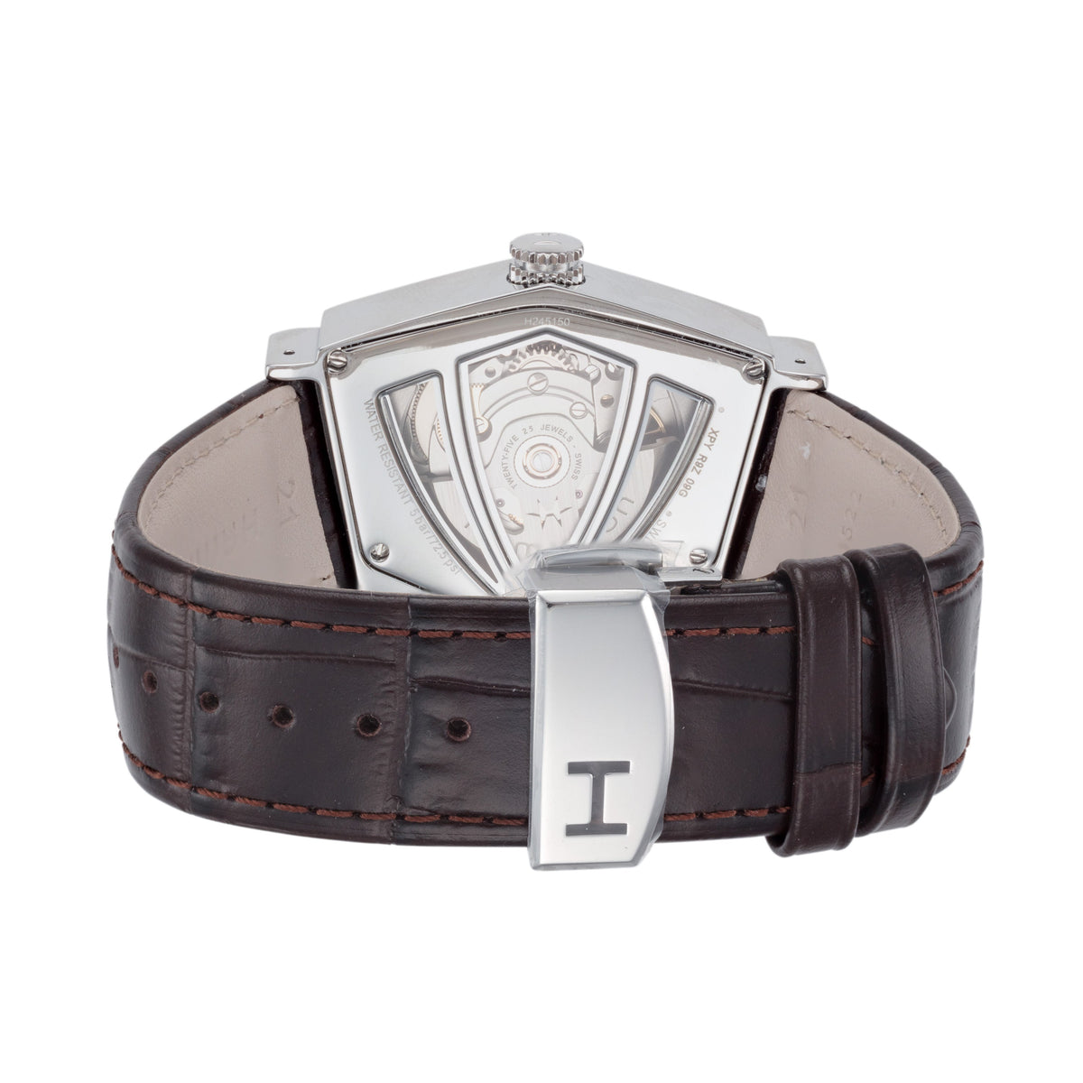Close-up detail view of Hamilton men's watch