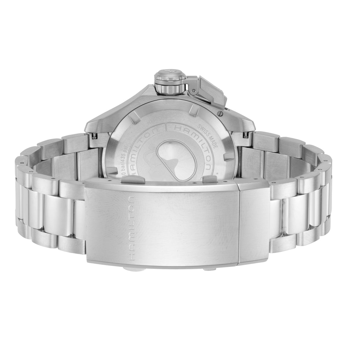 Close-up detail view of Hamilton men's watch
