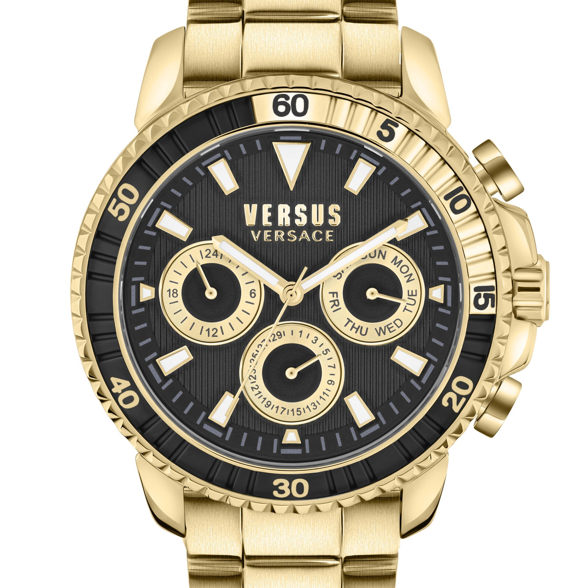 Front view of Versace men's watch