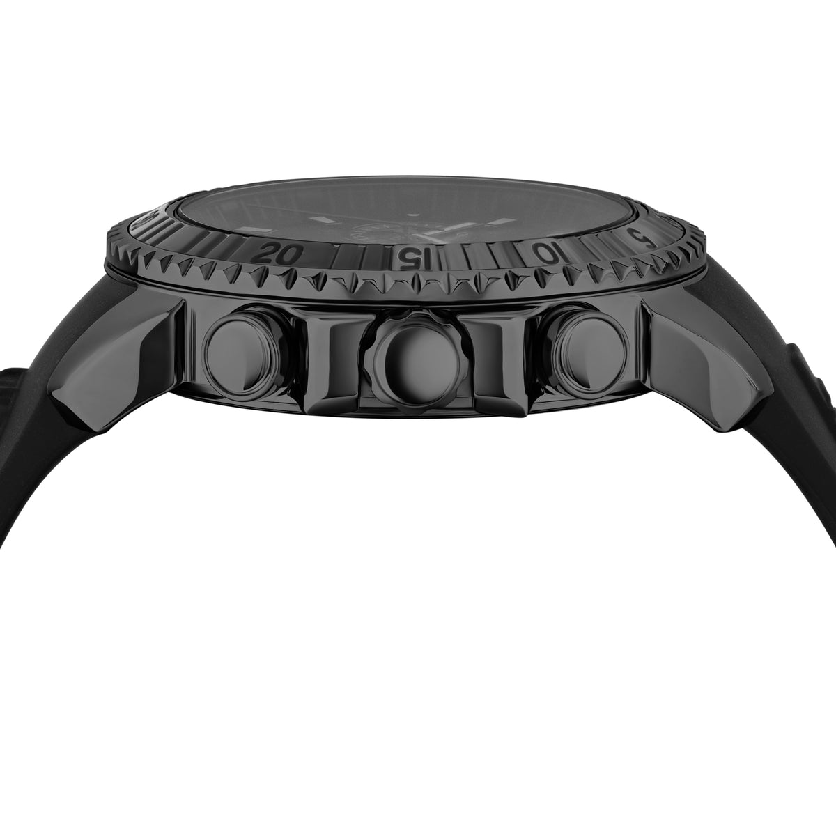 Side view of Versace men's watch
