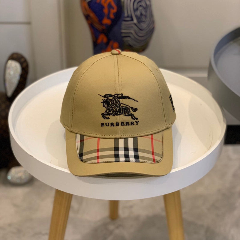 Close-up detail view of Burberry unisex cap
