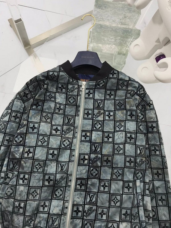 Front view of Louis Vuitton luxury clothing with tailored silhouette