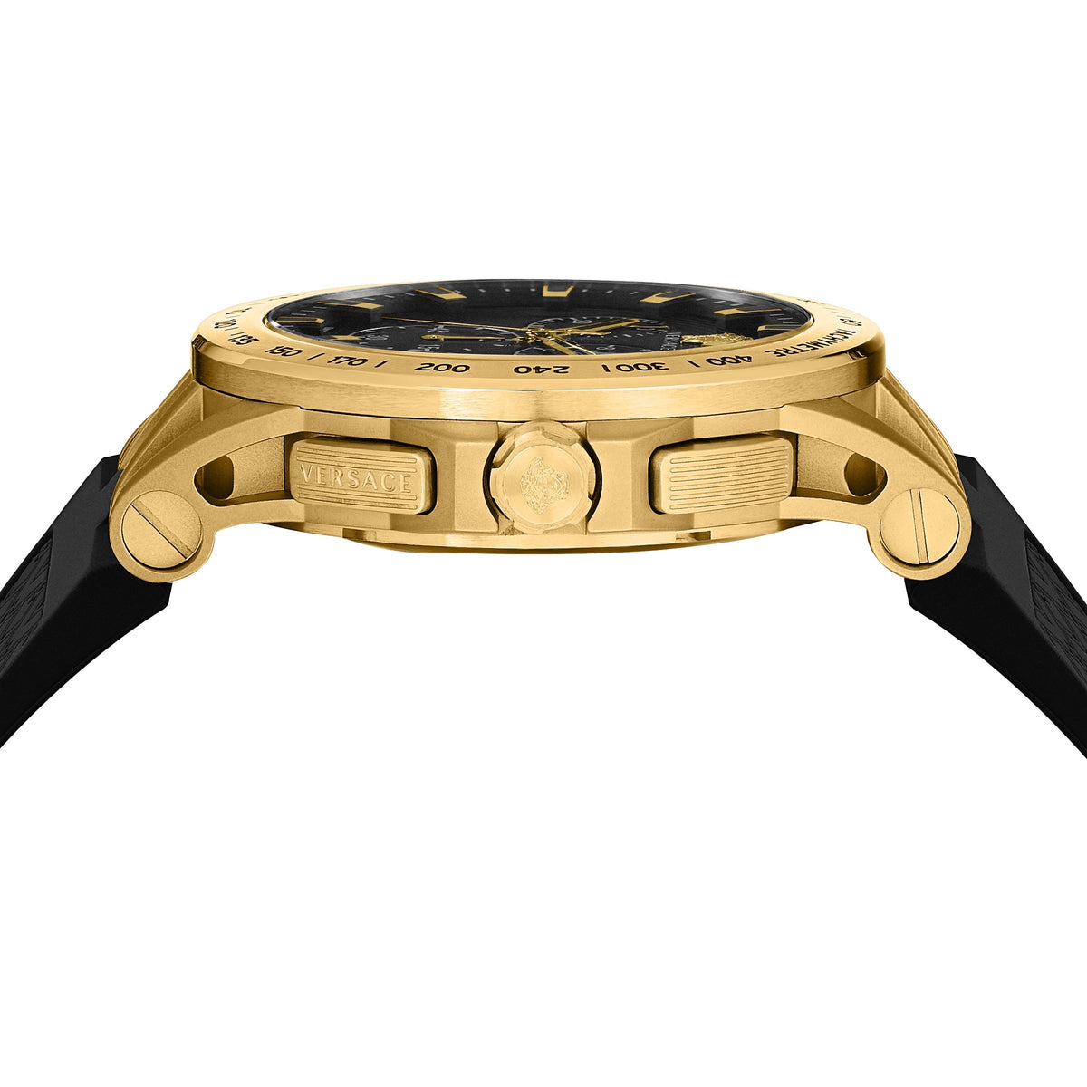 Side view of Versace men's watch