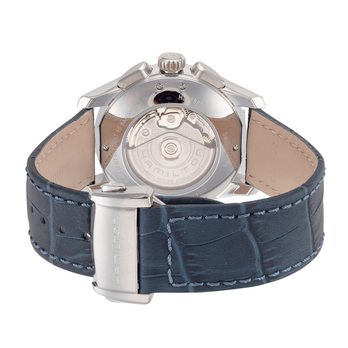 Close-up detail view of Hamilton men's watch