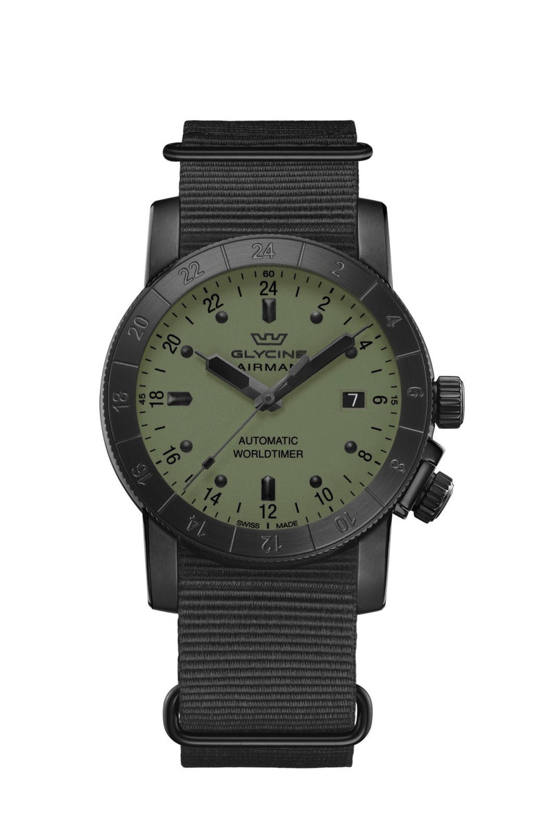 Front view of Glycine Men's Airman men's watch