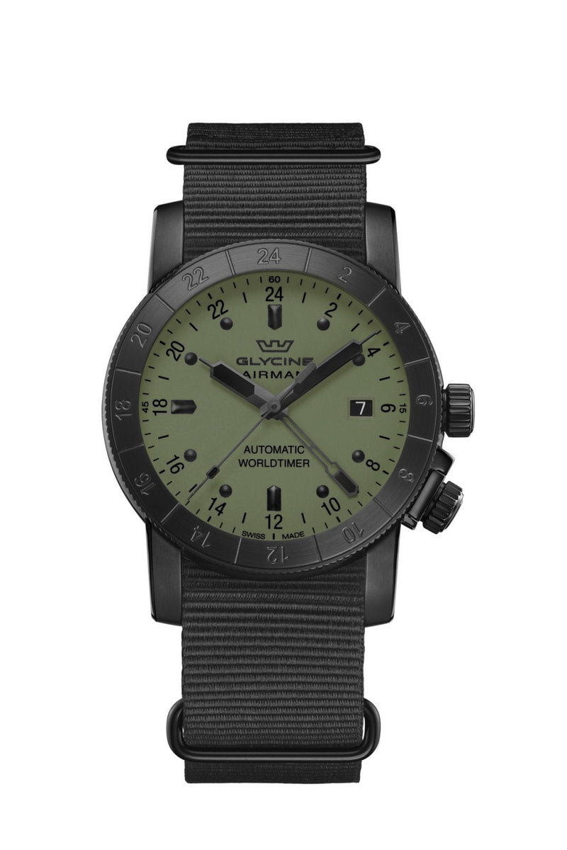 Front view of Glycine Men's Airman men's watch