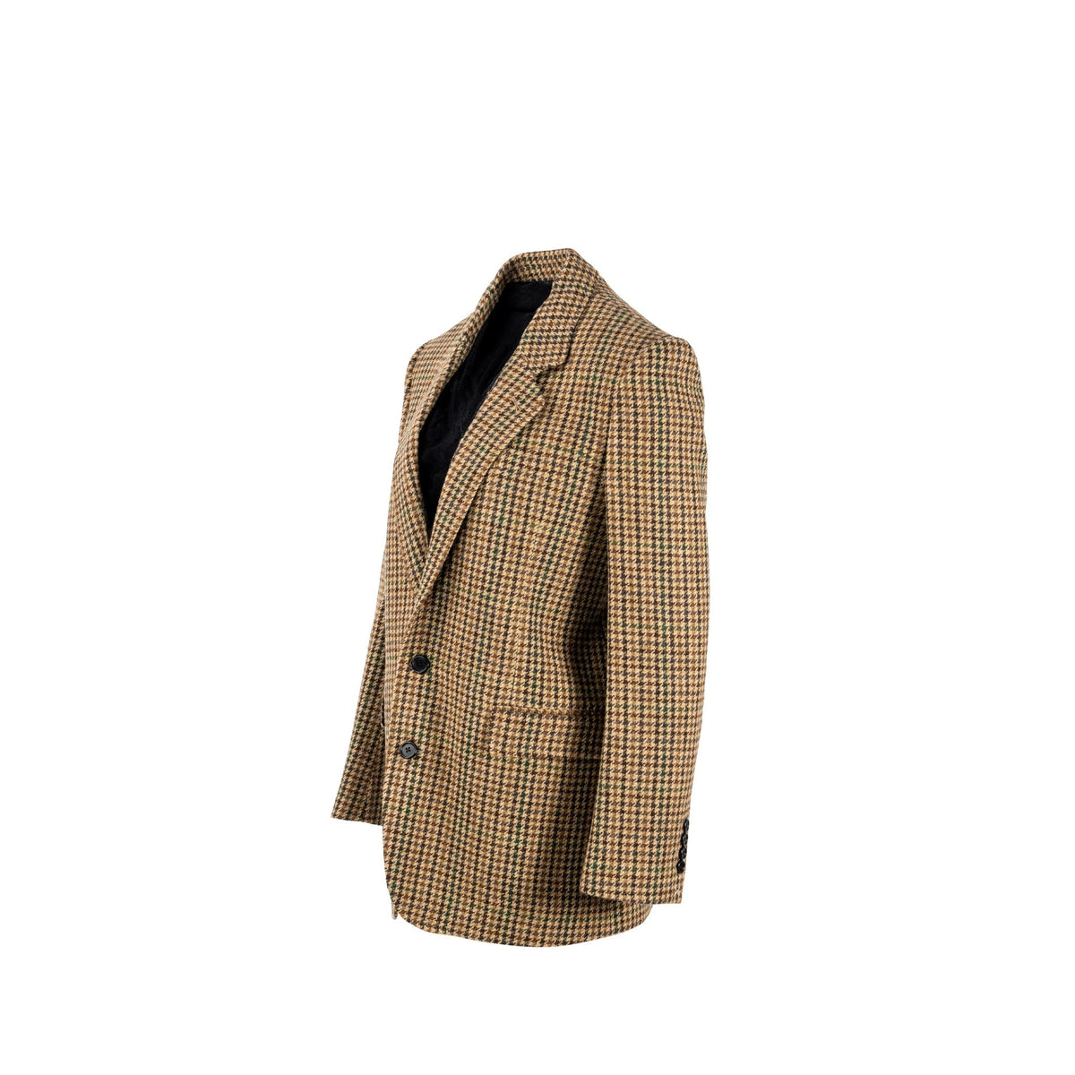 Celine Jackets? Celine Size 34 Houndstooth Blazer Wool Brown Green Premium Casual Designer Jacket