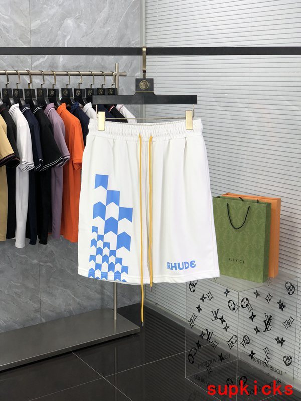 Back view of Rhude luxury clothing with logo-detail design
