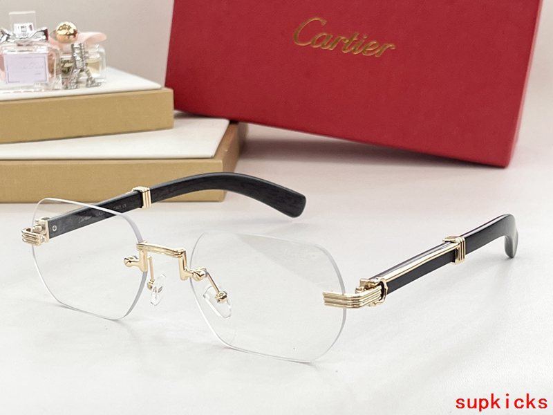 Close-up detail view of Cartier unisex sunglasses