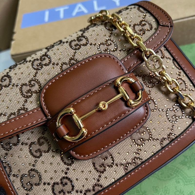 Side profile of signature premium women's handbag – women's luxury accessory