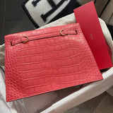 Side view of curated structured handbag