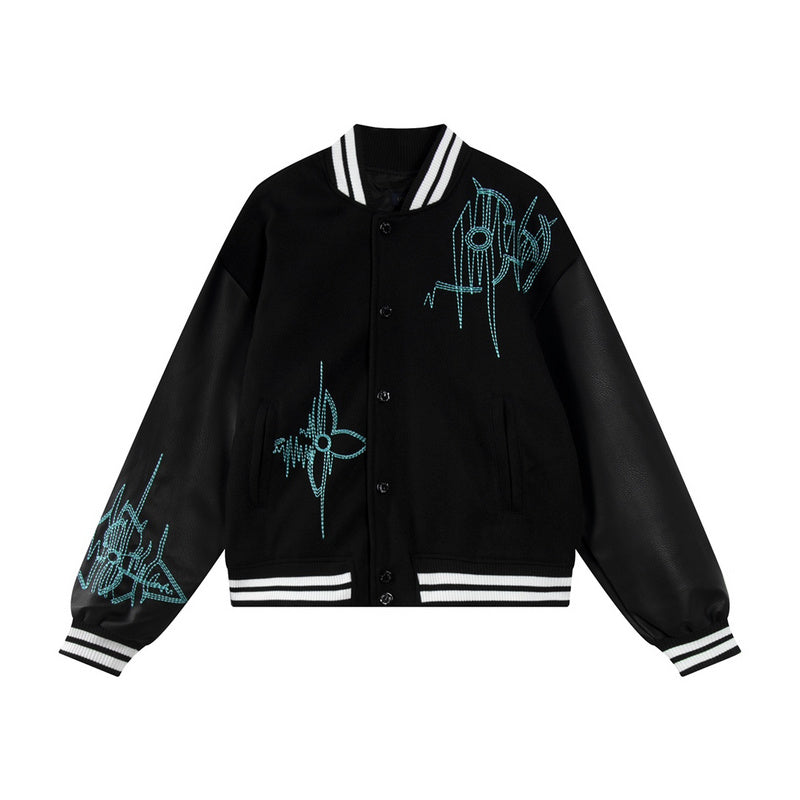 Side profile of Louis Vuitton luxury clothing with signature branding