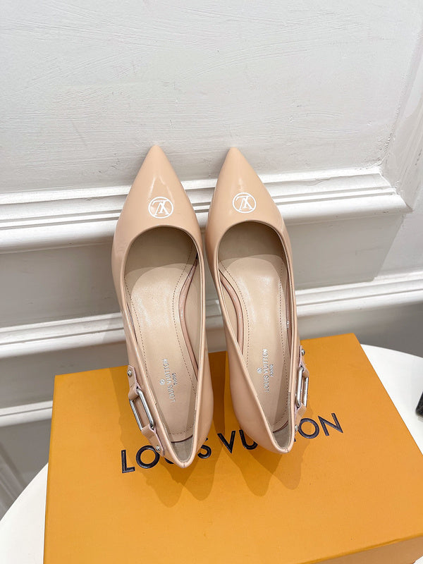 Louis Vuitton Tan Chunky Platform Sneakers - Side Profile View