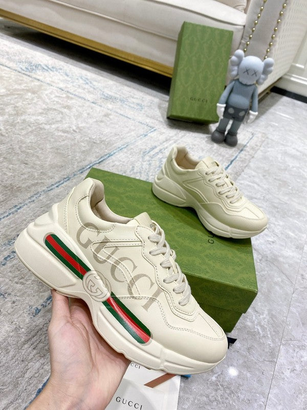 Gucci muted earth tones luxury sneakers view 6 cushioned comfort fit
