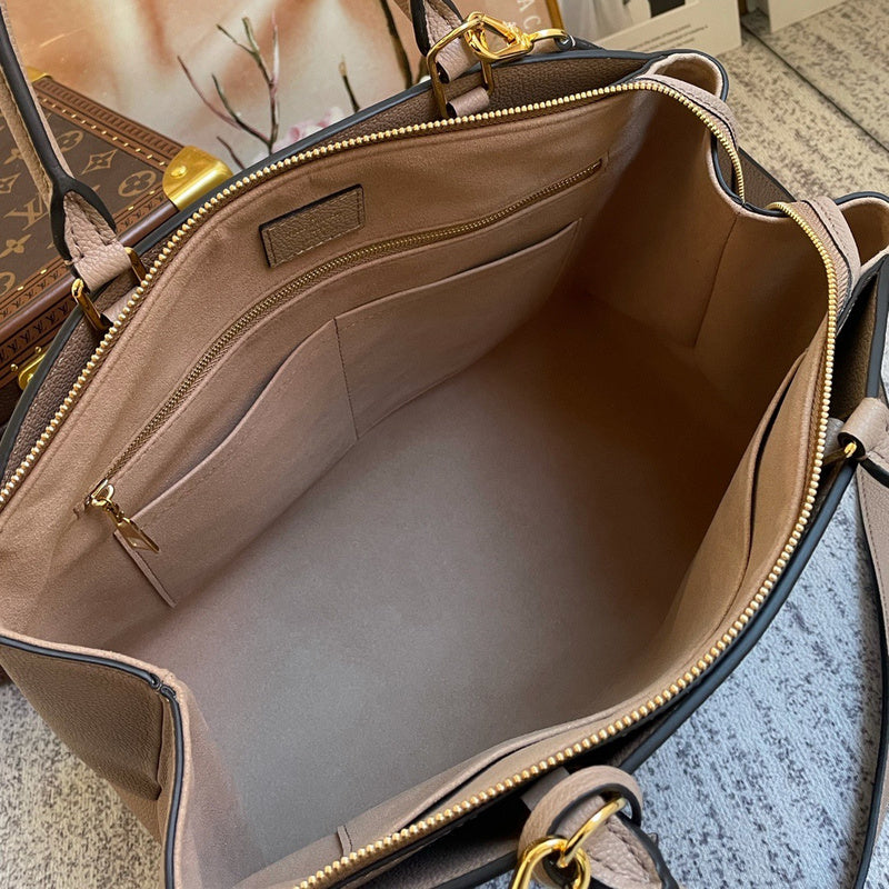 Styled lifestyle shot of modern structured women's handbag – women's designer-style accessory