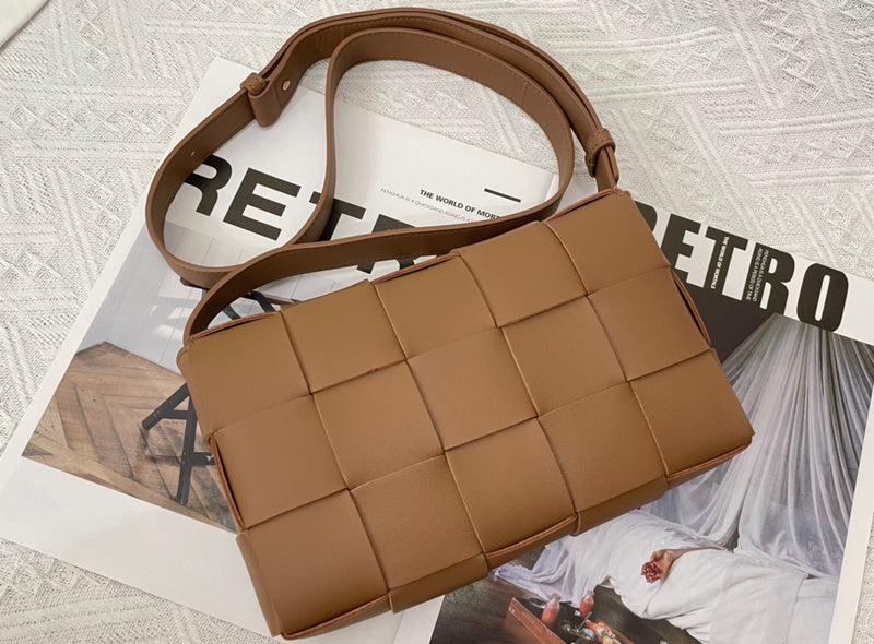 Polished Faux Leather Handbag - Modern Structured Build | Women's Luxury Handbag #1619 - product detail shot (image 10) of designer-inspired handbag