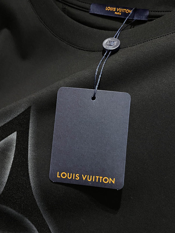 Close-up detail shot of Louis Vuitton cotton t-shirt with tailored silhouette
