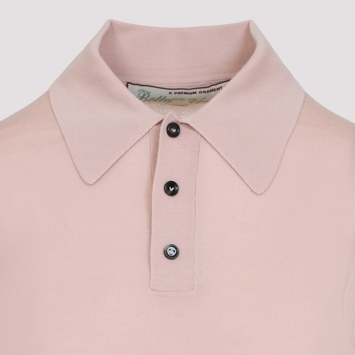 Close-up of Bottega Veneta tee shirts hardware and fine stitching