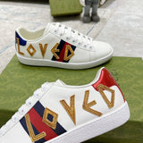 Gucci fresh white-and-black luxury sneakers view 4 breathable knit upper