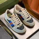 Gucci soft grey luxury sneakers view 10 classic court silhouette