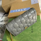 Side view of clean-lined structured handbag