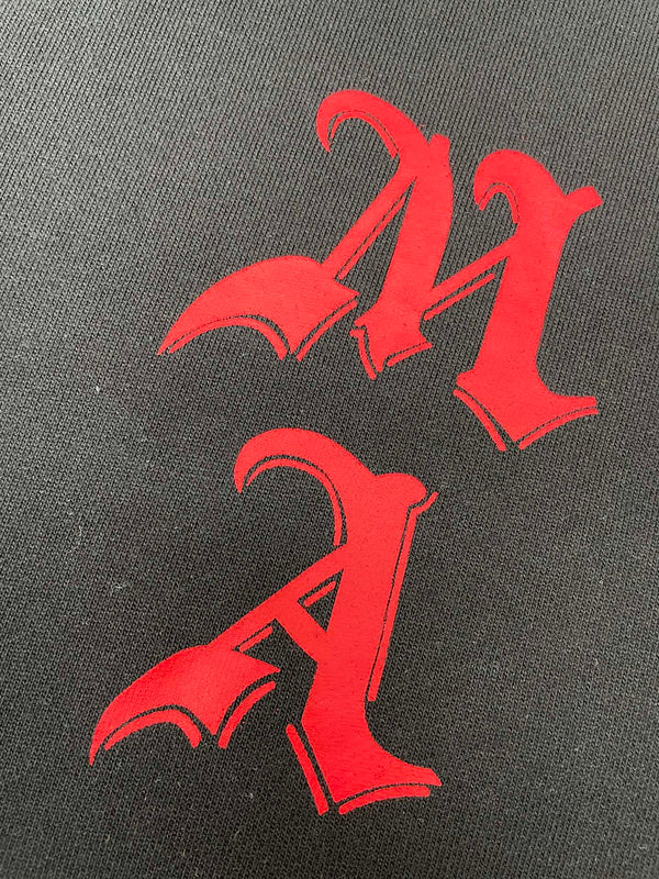 Close-up of Amiri hoodie craftsmanship