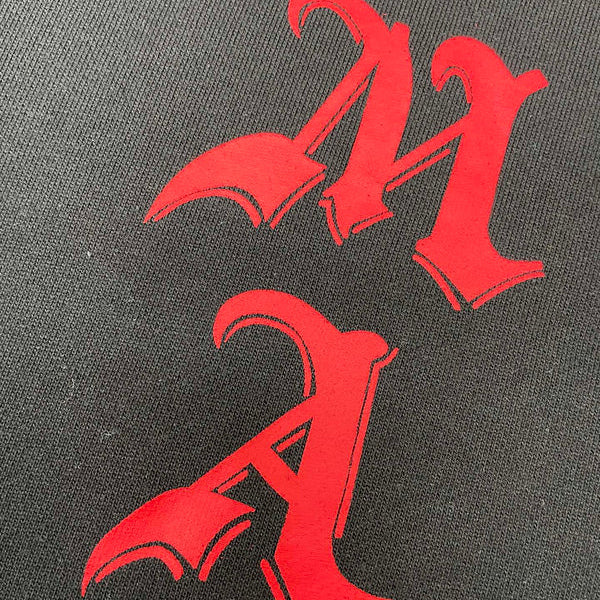 Close-up of Amiri hoodie craftsmanship