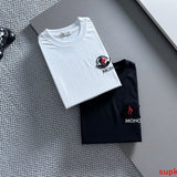 Side profile of Moncler luxury clothing with tailored silhouette