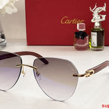 Close-up detail view of Cartier unisex sunglasses