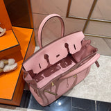 Side view of refined structured handbag