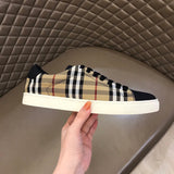 Burberry Camel Block Heel Pumps - Close-Up Texture View