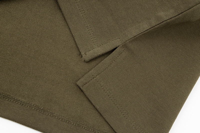 Back view of Polo cotton polo shirt with monogram-inspired silhouette