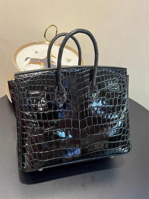 Close-up detail of poised bag design