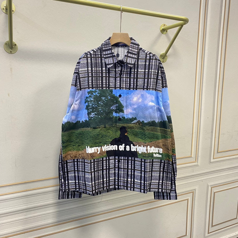 Back view of Louis Vuitton luxury clothing with streetwear-inspired cut