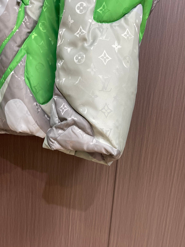 Back view of Louis Vuitton luxury clothing with logo-detail design